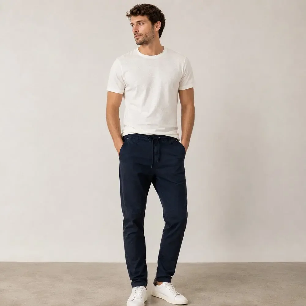 ProjeK Raw Men’s Navy Jogger Pants Medium Drawstring Stretch Casual Tapered